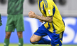Jose Luis Mato of Al Gharafa SC celebrates after scoring the opening goal during the AFC C...