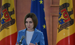 CHISINAU, MOLDOVA - SEPTEMBER 29: Moldovan President Maia Sandu addresses the media insid...