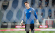 Goalkeeper Klaudiusz Mazur warms up before the game between Wisla Krakow and Polonia Bytom...