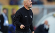 Vincenzo Italiano, head coach of Bologna FC, watches the Serie A match between US Lecce an...
