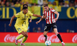 Navarro (R) of Athletic Club competes for the ball with Mourino of Villarreal CF during th...