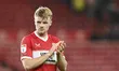 Tommy Conway of Middlesbrough applauds the fans at the end of the Sky Bet Championship mat...
