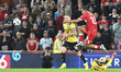 David Strelec of Middlesbrough wins the ball during the Sky Bet Championship match between...