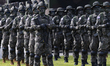 Republic of Korea soldiers stand in formation during a media day event marking the 77th Ar...