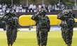 Republic of Korea soldiers salute during a media day event marking the 77th Armed Forces D...