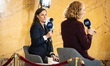 Anna Pic, deputy of the Socialistes et Apparentes group, is seen during a press interview...