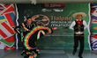 A couple in traditional Mexican costumes dances during the Tlalpan Embraces the World Worl...