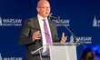 Micael Johansson, President and CEO of Saab, participates in a panel discussion during the...