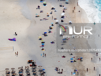 Tourists are seen on Myrtos Beach in Kefalonia on September 6, 2025 in Kefalonia, Greece.  by Manuel Romano/NurPhoto