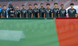 Starting players of the United Arab Emirates line up prior to the Arab Gulf Cup Football F...