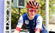 French cyclist Celia Le Mouel participates in the women's elite road race at the 2025 UEC...