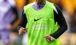 Ferdie Kadioglu of Brighton warms up during the Premier League match between Wolverhampton...