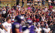 University of Wisconsin-La Crosse Eagle fans celebrate after a college football game betwe...