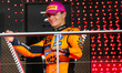 McLaren F1 Team driver #4 Lando Norris (GBR) stands on the podium after finishing third at...