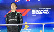 Mercedes-AMG Petronas F1 Team driver #63 George Russell (GBR) stands on the top step of th...