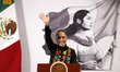 Mexican President Claudia Sheinbaum Pardo speaks about the finalists of the ''Mexico Canta...