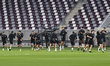 Qatar players warm up during a training session ahead of the FIFA World Cup 2026 AFC Asian...