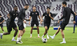 Qatar players participate in a training session ahead of the FIFA World Cup 2026 AFC Asian...