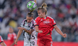 Anna Gasper of SL Benfica contrasts with Tatiana Pinto of Juventus during the UEFA Women's...