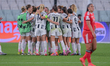 Juventus celebrates the 2-1 victory during the UEFA Women's Champions League match between...