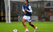 Nigel Lonwijk of Luton Town controls the ball during the Vertu Trophy match between Cambri...