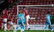 Stan Straw of Walsall attacks during the Vertu Trophy match between Walsall and Northampto...