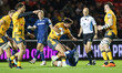 Ethan Grayson is stopped by Sale during the Gallagher Premiership Rugby match between Sale...