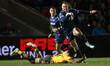 Tom Roebuck evades Elliott Obatoyinbo on his way to a try during the Gallagher Prem Rugby...