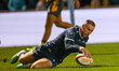 Tom Roebuck plays for Sale during the Gallagher Premiership Rugby match between Sale Shark...