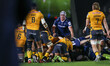 Ernest van Rhyn looks out over the scrum during the Gallagher Prem Rugby match between Sal...