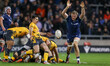 Ben Bamber attempts to charge a kick down by Gus Warr during the Gallagher Prem Rugby matc...
