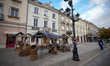 The Krakowskie Przedmiescie street is seen during the constructoin of the Lalka (Doll) mov...