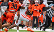 Tyrell Coard, 25, rushes the ball for the Mercer Bears during a game at Princeton Stadium...