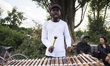 A musician performs during the annual 'Fete de la Musique' music feast at Mauerpark in Pre...