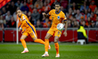Netherlands midfielder Ryan Gravenberch plays during the match between the Netherlands and...