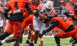 CJ Miller, 22, rushes for a touchdown for the Mercer Bears during a game at Princeton Stad...