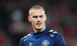 Filip Jørgensen of Denmark  looks on during the UEFA World Cup qualification match between...