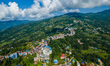 The aerial view shows Diktel Bazar in Khotang, Nepal, on October 11, 2025. Diktel Bazar is...