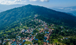 The aerial view shows Diktel Bazar in Khotang, Nepal, on October 11, 2025. Diktel Bazar is...