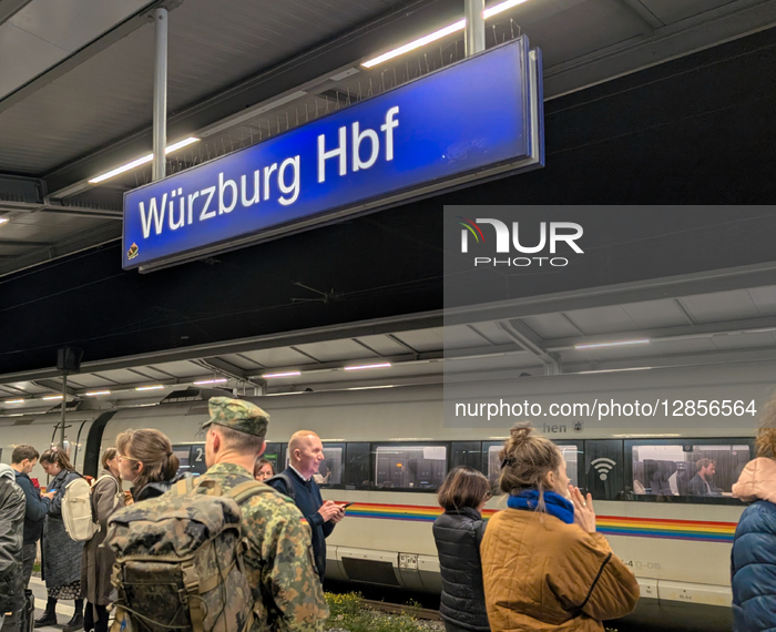 Wuerzburg Main Station At Night
