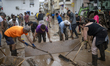 Streets in La Rapita, Tarragona, Catalonia, on October 13, 2025, are completely flooded, w...