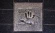 Jack Nicholson handprint at a sidewalk along the 'Chemin des Etoiles' (Path of Stars) outs...
