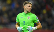 Ionut Radu of Romania is in action during the FIFA World Cup 2026 qualifier match between...