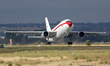 An Airbus A310 of the Spanish Air Force takes off from Torrejon de Ardoz military base in...