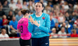 Iryna Yablonska plays during a handball match between Poland and Slovakia in Mielec, Polan...