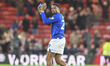 Chuba Akpom of Ipswich Town applauds the Boro fans at the final whistle during the Sky Bet...