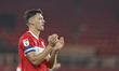 Dael Fry of Middlesbrough applauds the fans after the final whistle during the Sky Bet Cha...