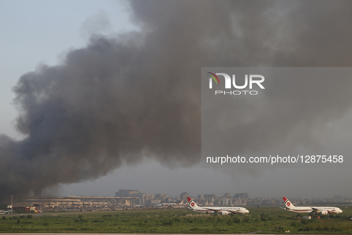 Fire At Hazrat Shahjalal International Airport In Dhaka, Bangladesh