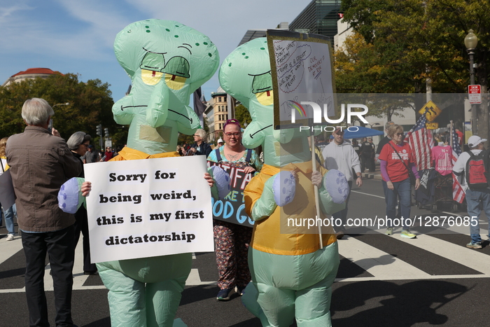 Thousands protest Trump’s authoritarian power grab