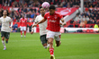 Morgan Gibbs-White of Nottingham Forest is in action during the Premier League match betwe...